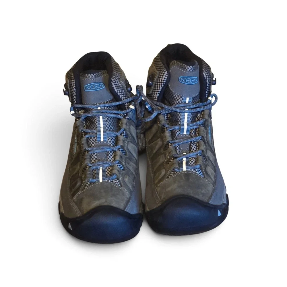 KEEN Targhee III Mid Waterproof Hiking Boots Grey Blue Mens 1023040 Size 9
